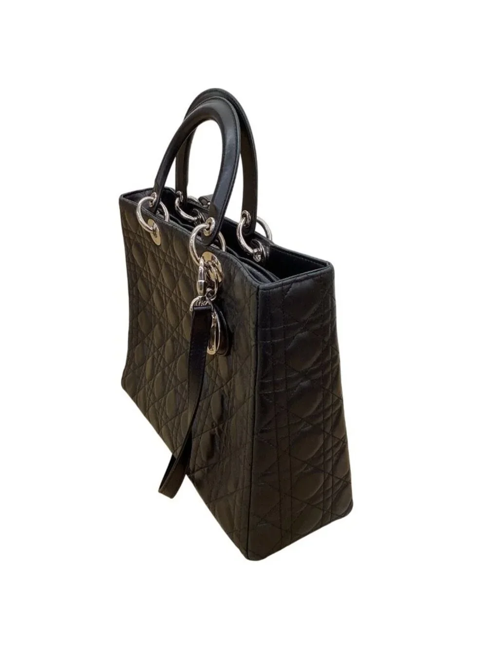 Dior Lady Cannage Stitch 2-Way Bag Black